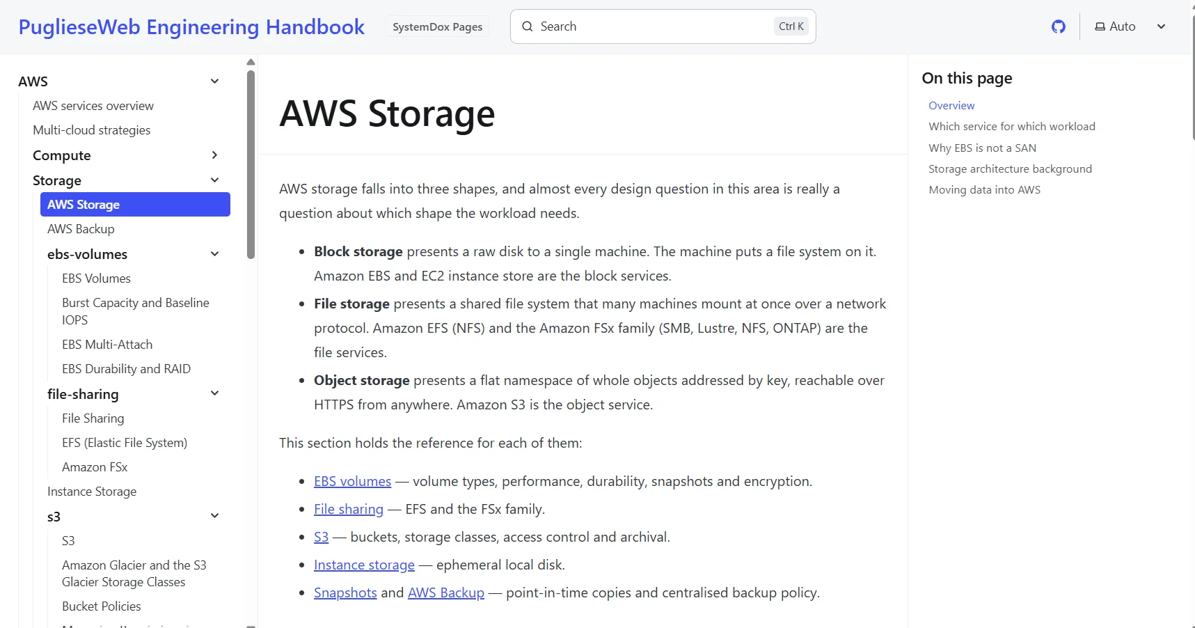 The PuglieseWeb Engineering Handbook, a public SystemDox Pages site