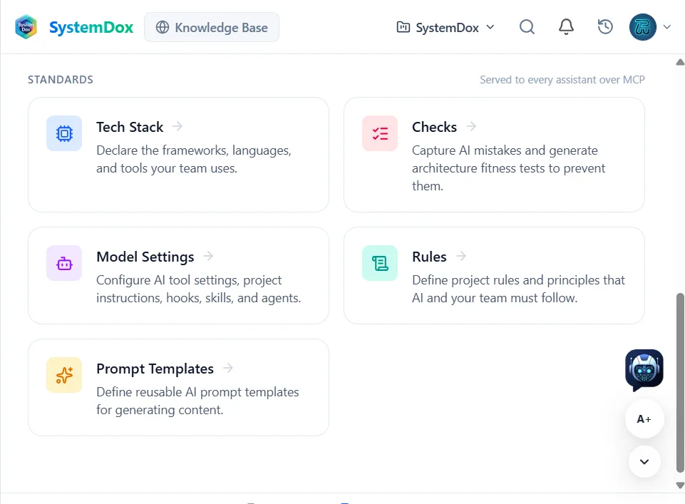 Standards: Tech Stack, Checks, Model Settings, Rules and Prompt Templates